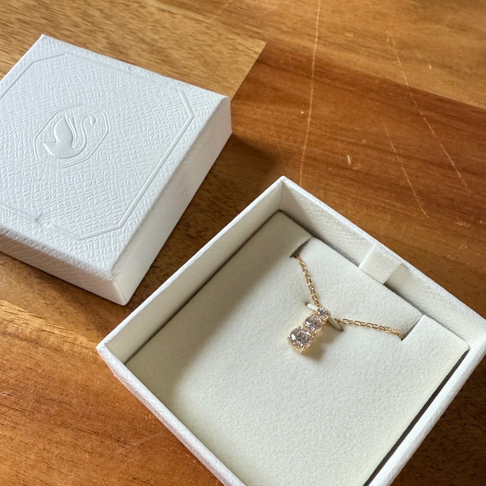 Swarovski Gold Necklace with Clear Crystal Charm